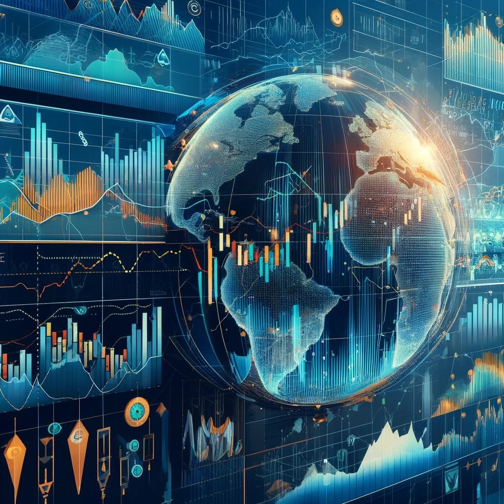 DALL·E 2024-05-29 22.57.04 - A graphical representation of financial data, showing global market trends, stock indices, and economic indicators. The charts should indicate the int